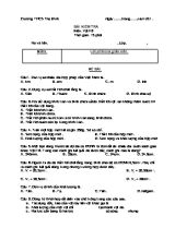Đề kiểm tra 15 phút môn Vật lí Lớp 6 - Trường THCS Thọ Bình